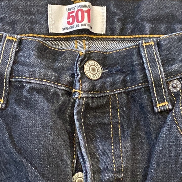 VTG 501 LEVIS BLACK Faded Button Fly 34x34 - Picture 9 of 10